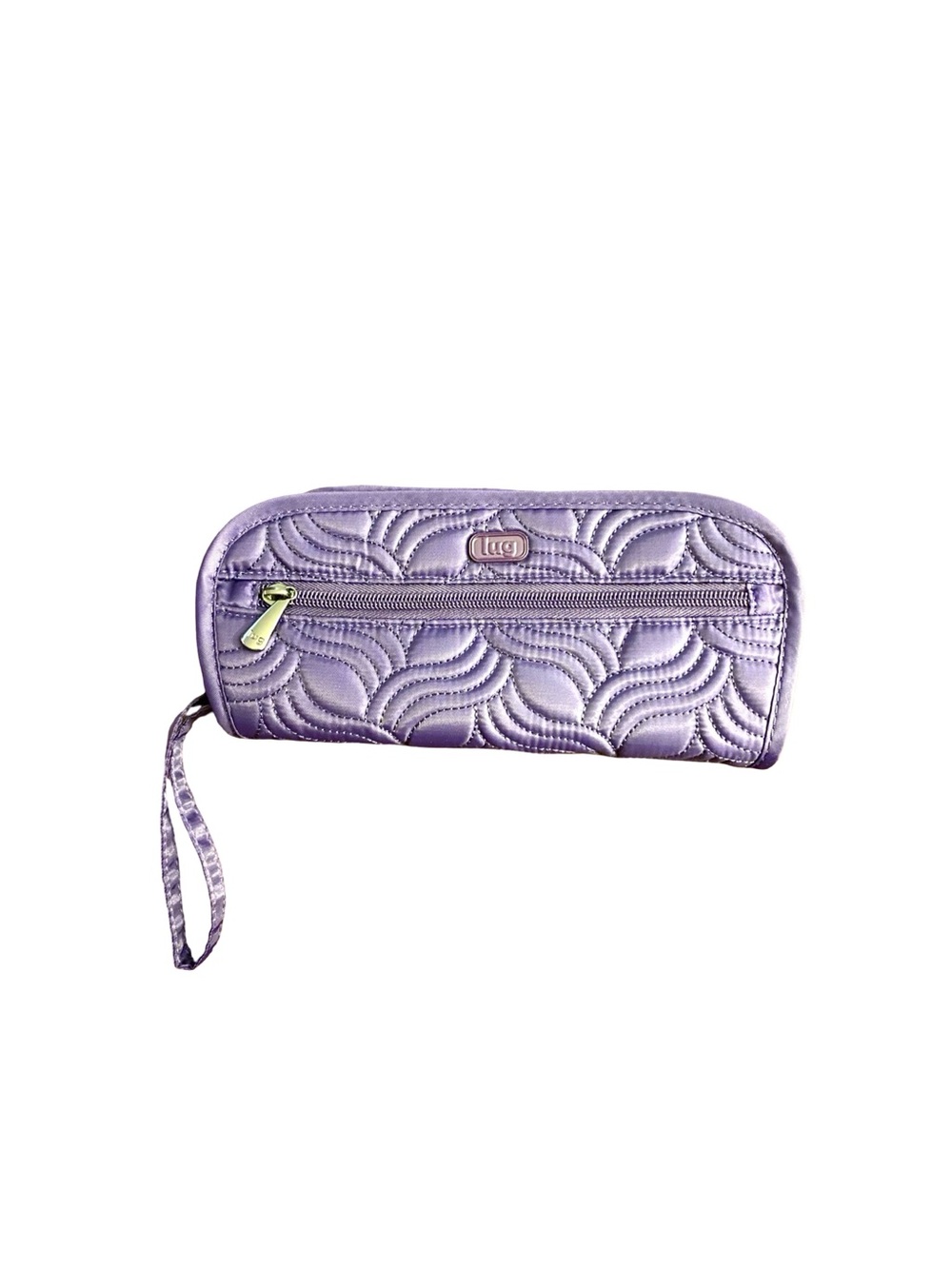 Lug Flipper Quilted Metallic Accordion Wristlet Wallet Clutch Purple 💜